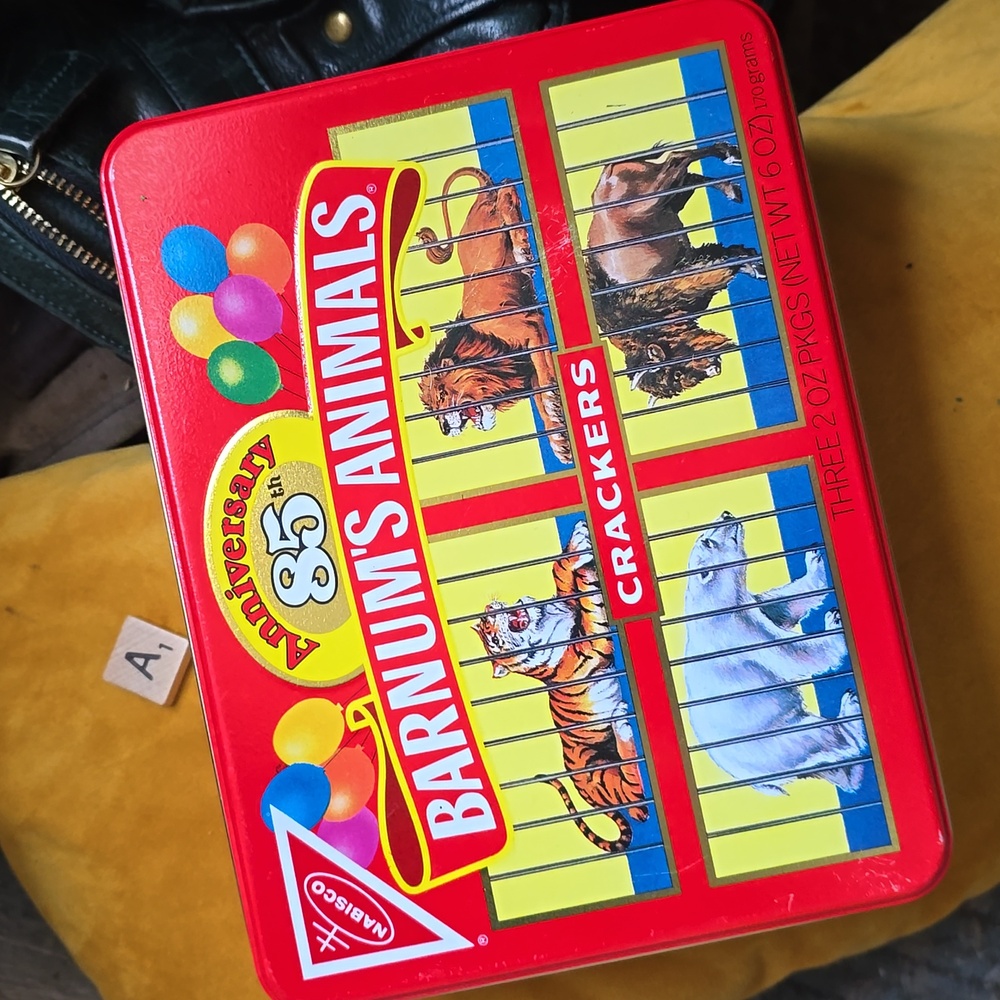 ☆1987 Barnums Animals Cracker NABISCO TIN Box Container 85th Anniversary Vintage